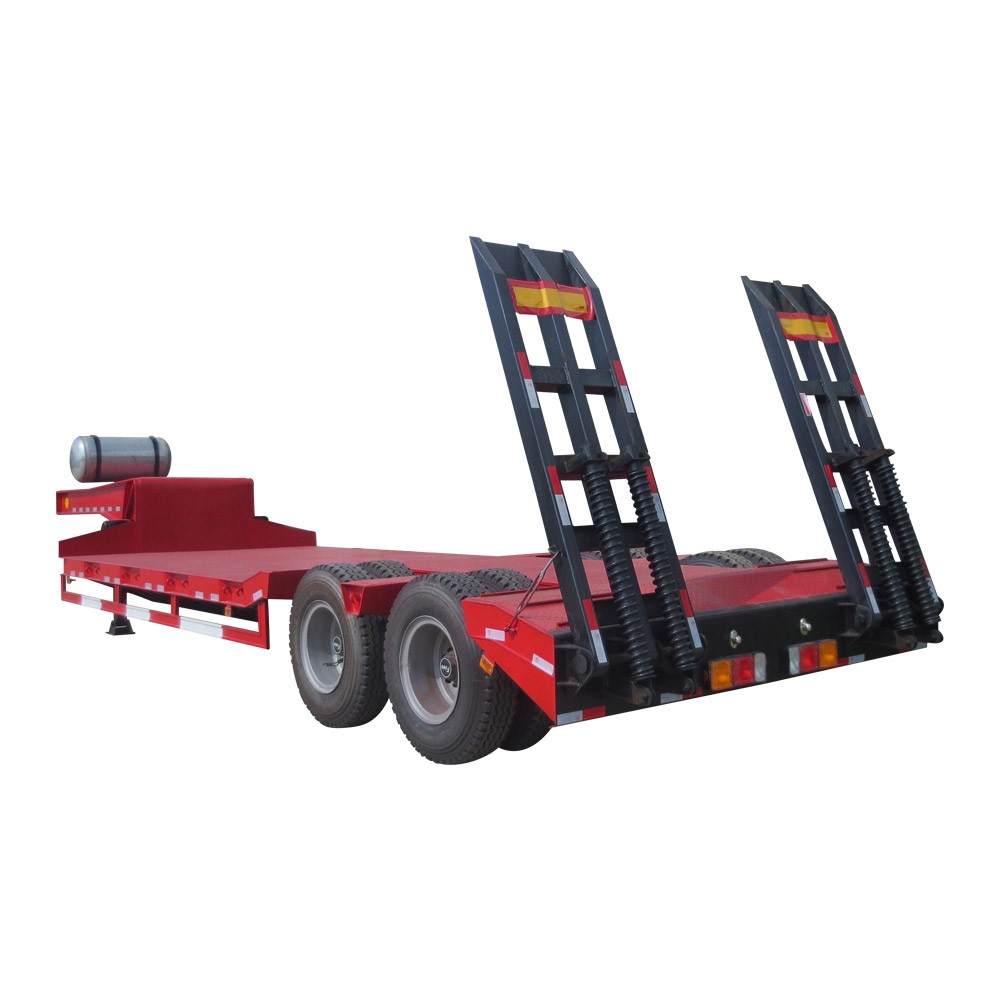 Semitrailer dengan Katil Rendah 2 Gandar 50 Ton